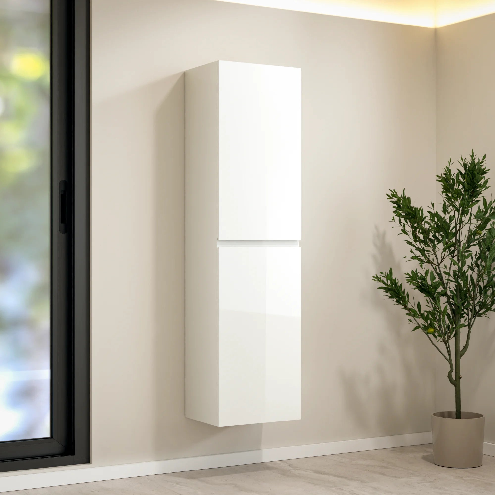 Badezimmermöbel Set London – 80 cm – Weiß – Weißes Waschbecken