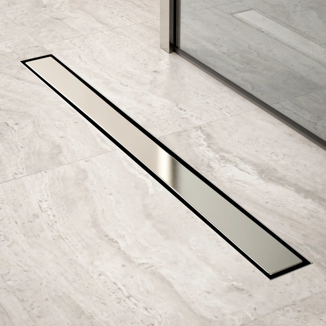 Duschrinne – 80 cm – Fliesenrost – Edelstahl – mit Flansch - Vorbestellen