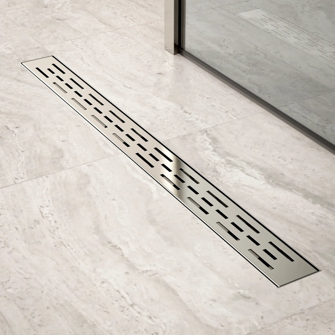 Duschrinne – 80 cm – Standardrost – Edelstahl – mit Flansch