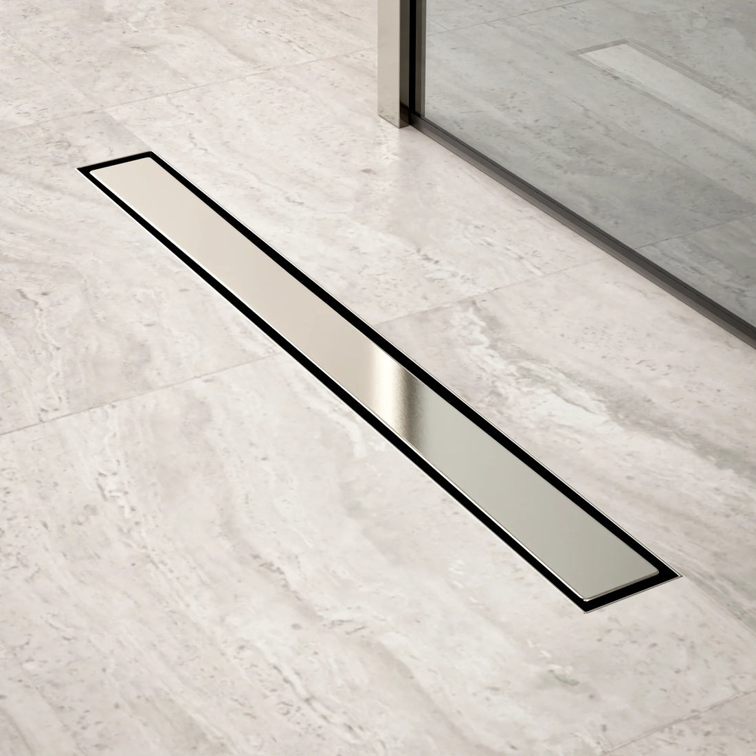 Duschrinne – 70 cm – Fliesenrost – Edelstahl – mit Flansch