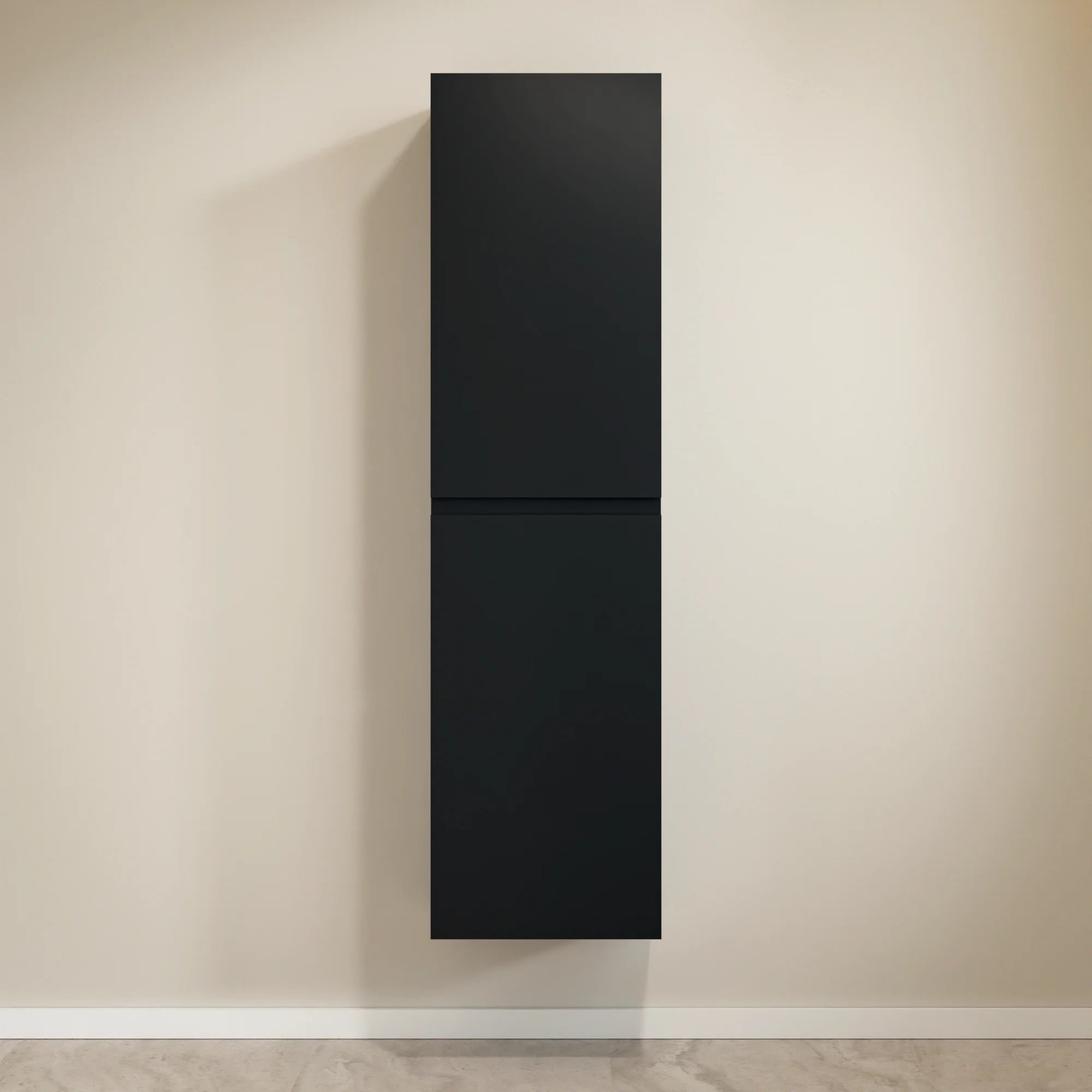 Badezimmermöbel Set Novara – 80 cm – Mattschwarz – Schwarzes Waschbecken
