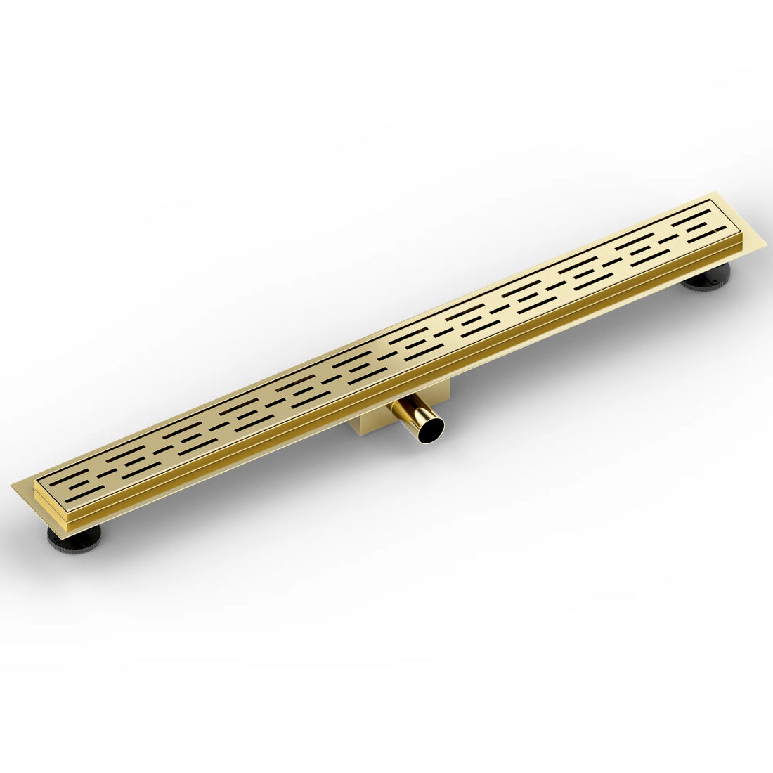 Duschrinne – 90 cm – Gold – Standardrost – Edelstahl – mit Flansch