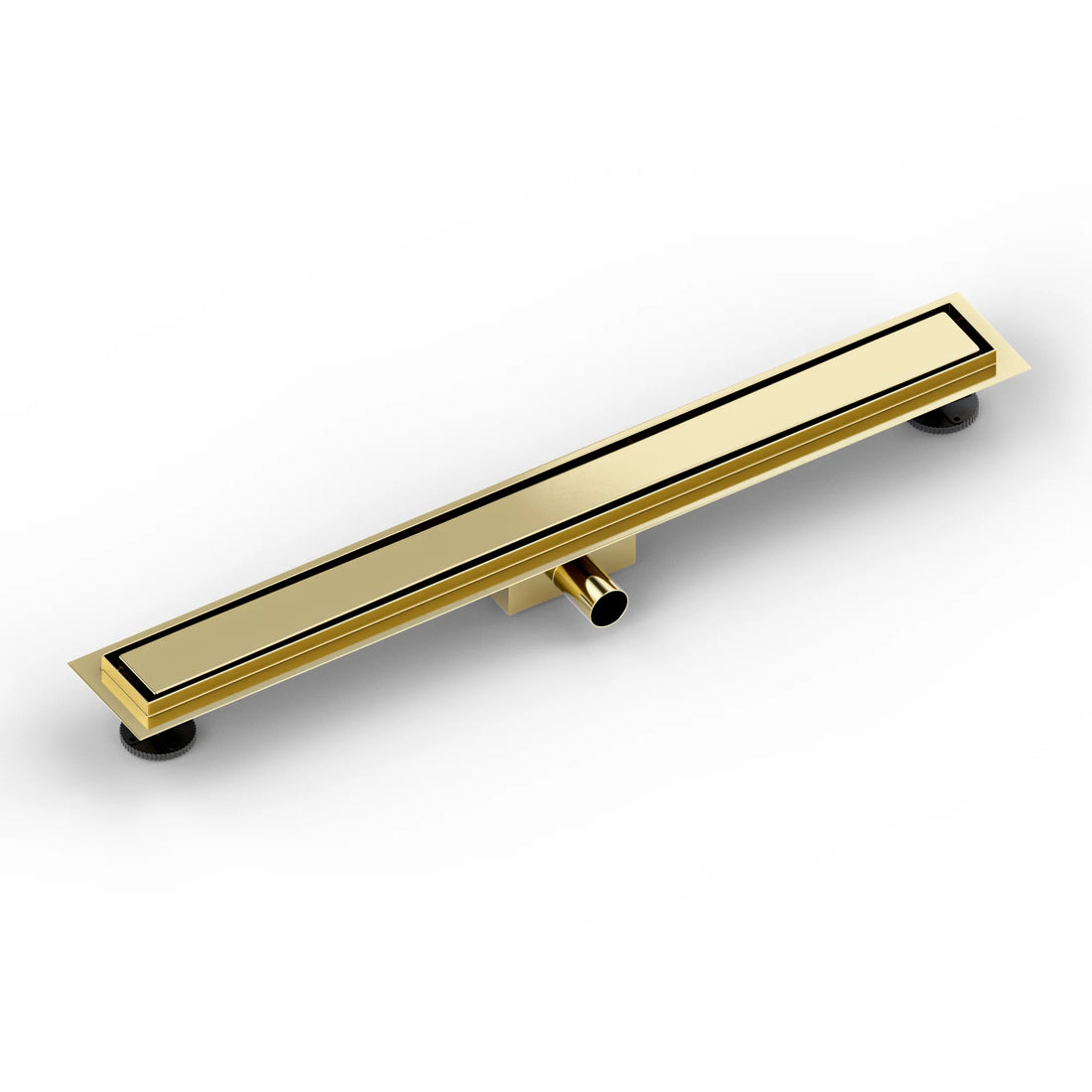 Duschrinne – 80 cm – Gold – Fliesenrost – Edelstahl – mit Flansch