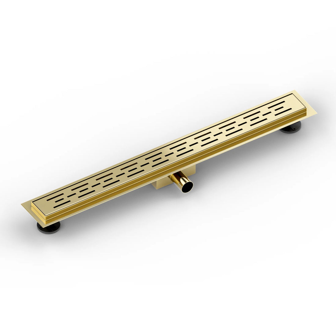 Duschrinne – 80 cm – Gold – Standardrost – Edelstahl – mit Flansch