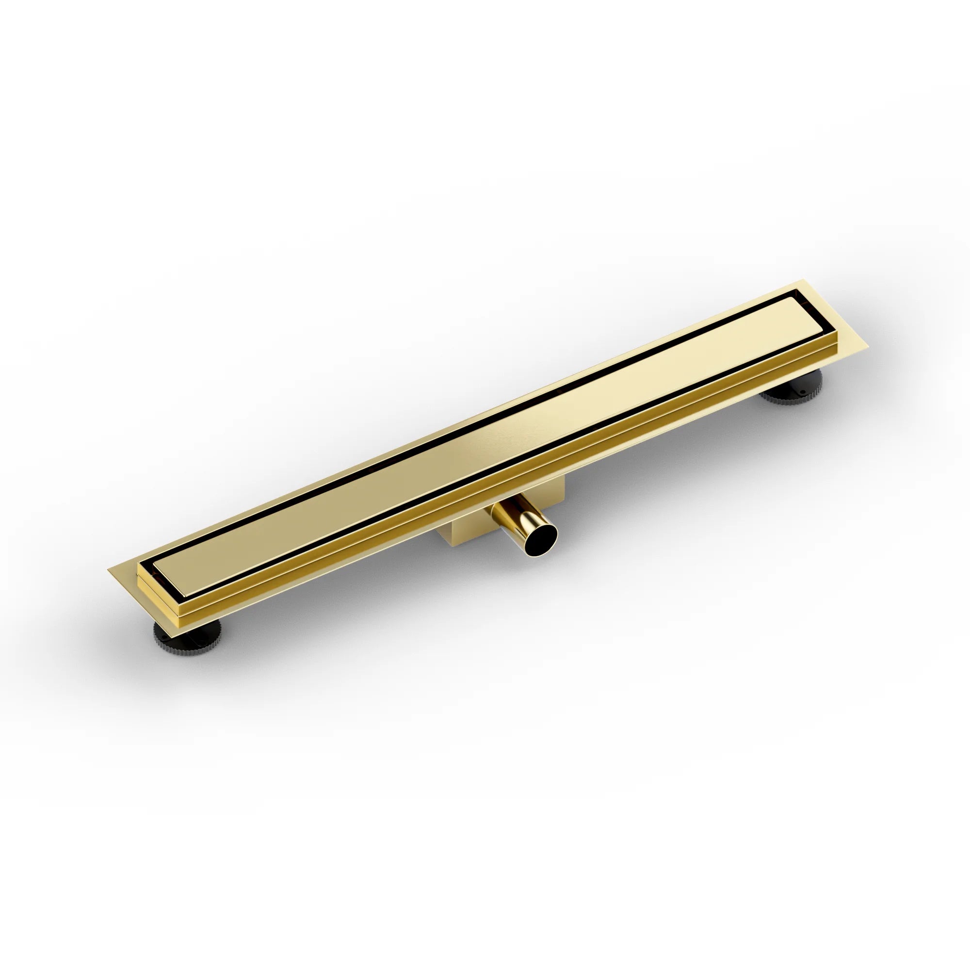 Duschrinne – 70 cm – Gold – Fliesenrost – Edelstahl – mit Flansch