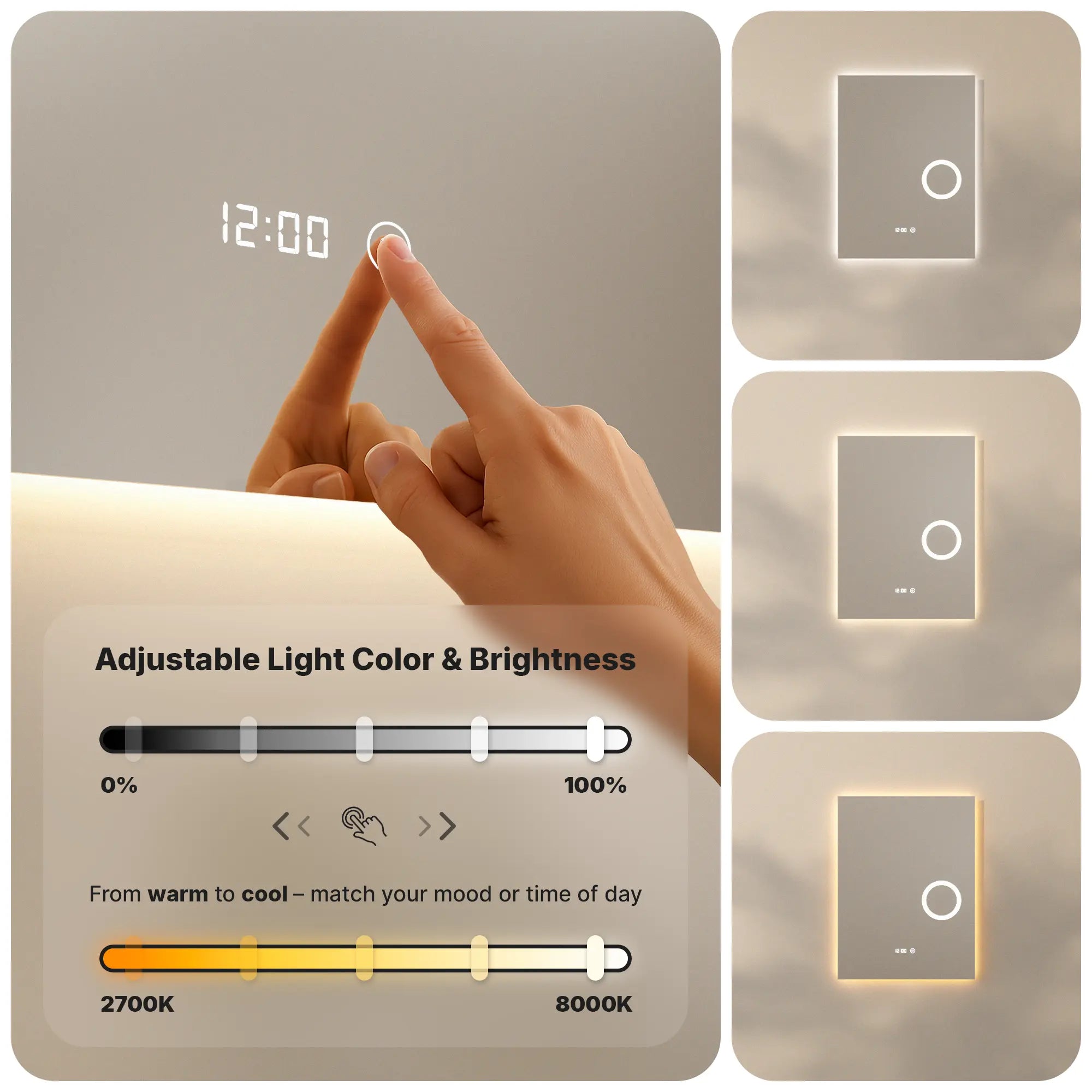 Badezimmerspiegel – 60x80 cm – Rahmenlos - Rechteck