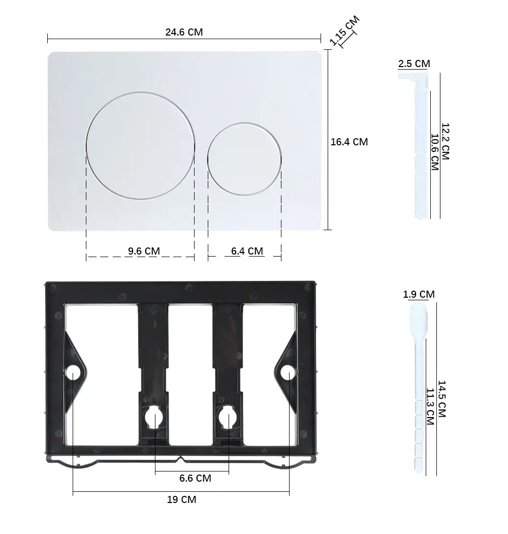 Mirlux Bedienungsplatte - Matt Weiß-ABS-Kunststoff DualFlush - Vorbestellen