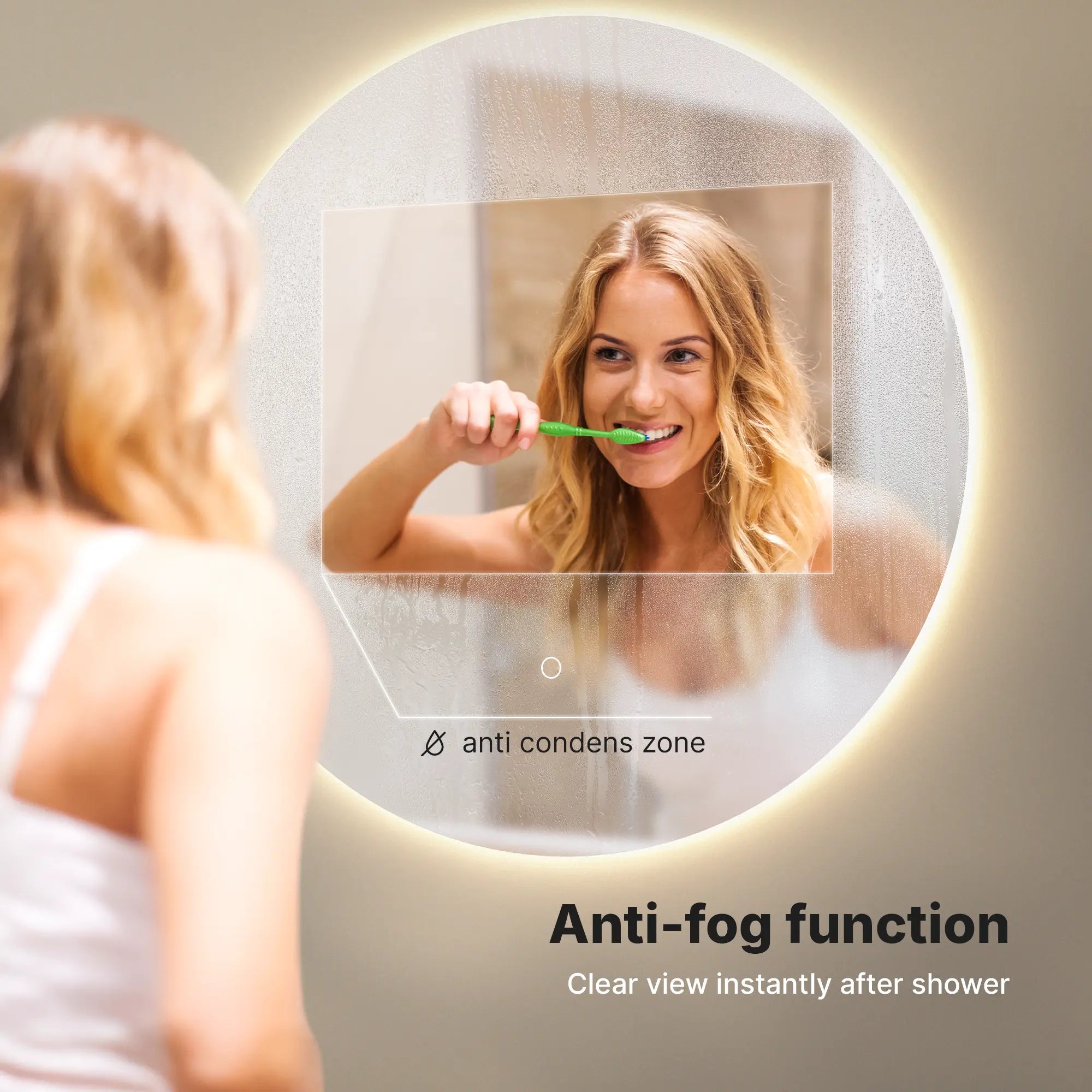 Badezimmerspiegel - Rund - 80cm - Rahmenlos