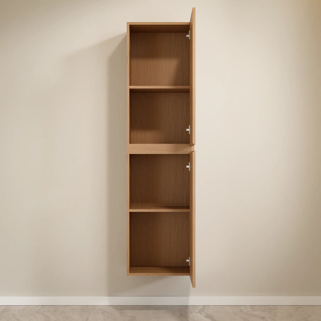 Badezimmer Hochschrank Ruvo – 150 cm – Helle Eiche