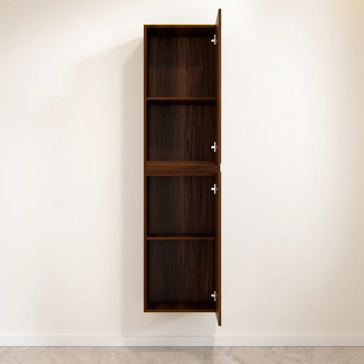 Badezimmerschrank Ruvo - 150 cm - Walnussbraun mit Rillen