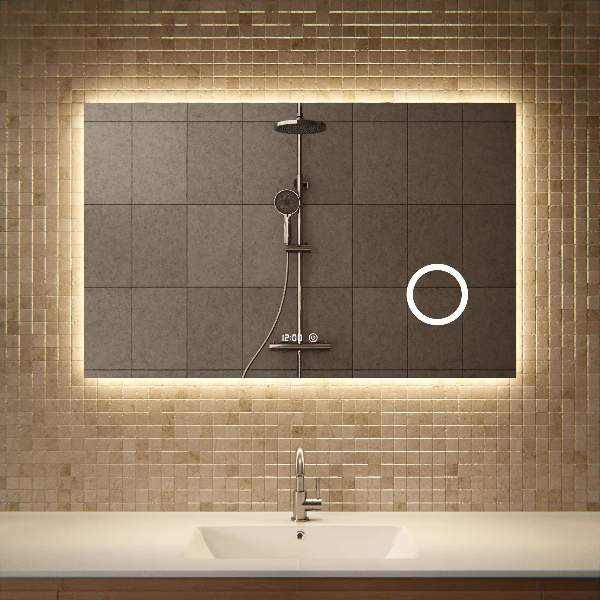 Rechteckiger Badezimmerspiegel – 110x70 cm – Rechteckig – Rahmenlos