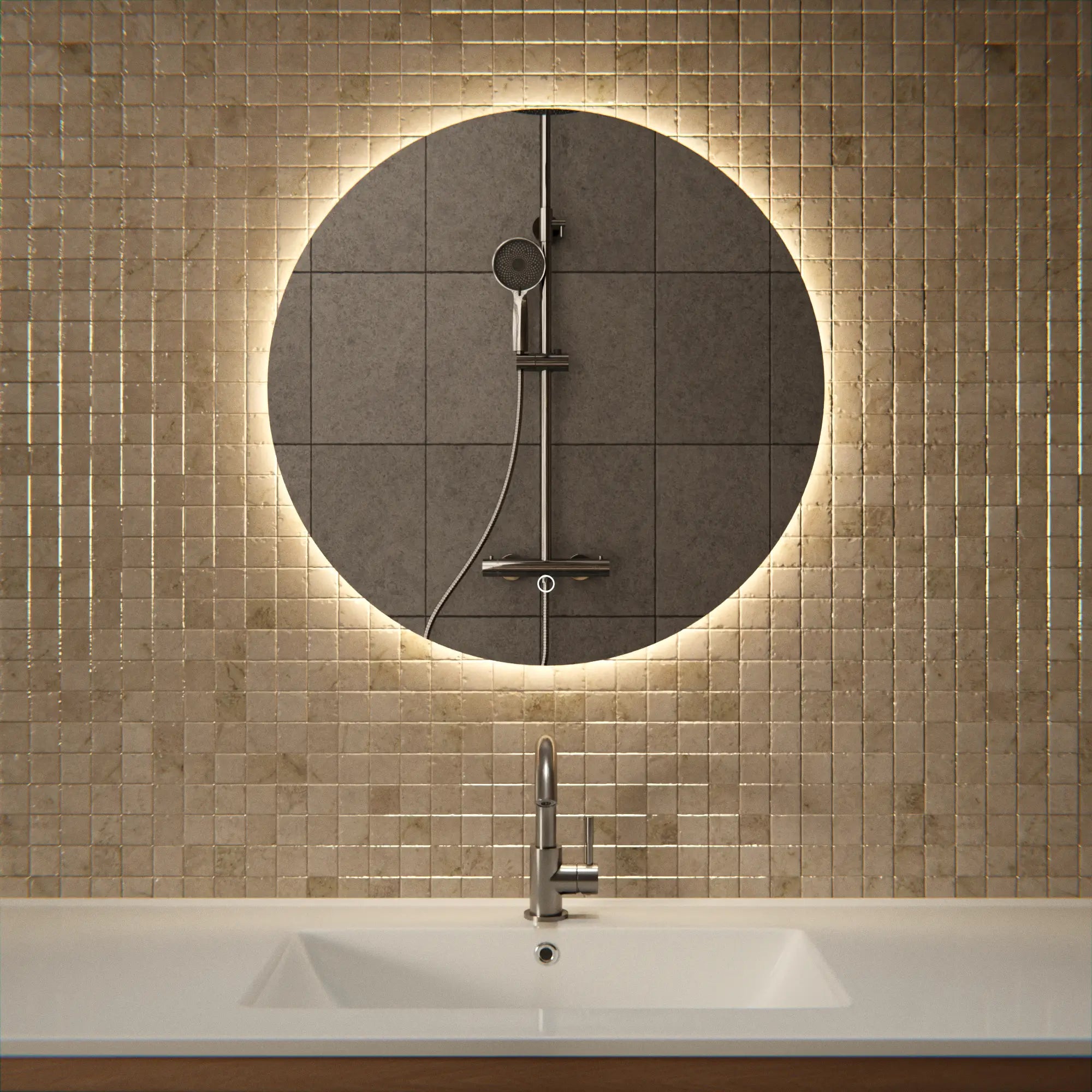Badezimmerspiegel - Rund - 60cm - Rahmenlos