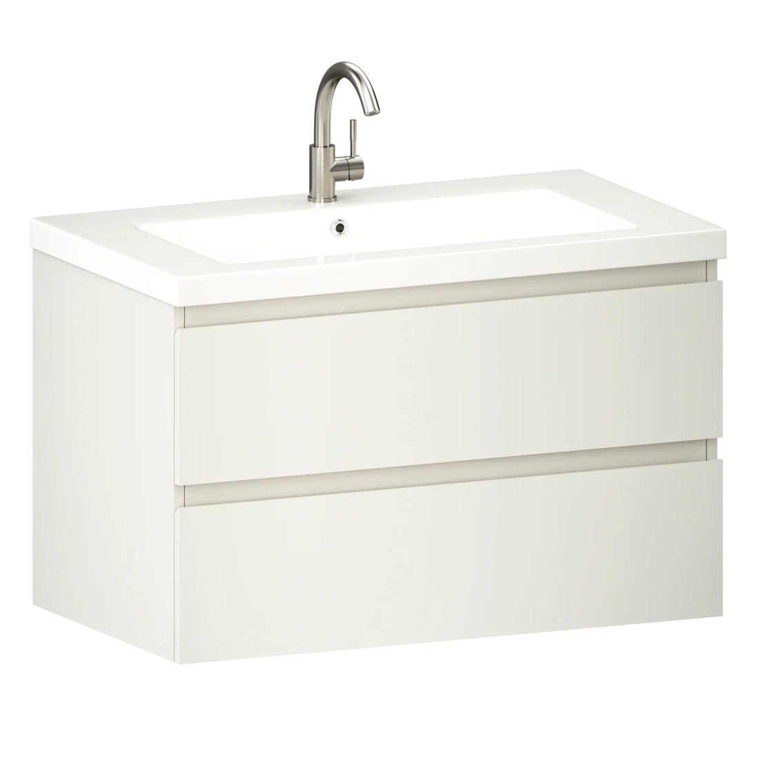 Badezimmermöbel Sova – 80 cm – Weiß – Weißes Waschbecken