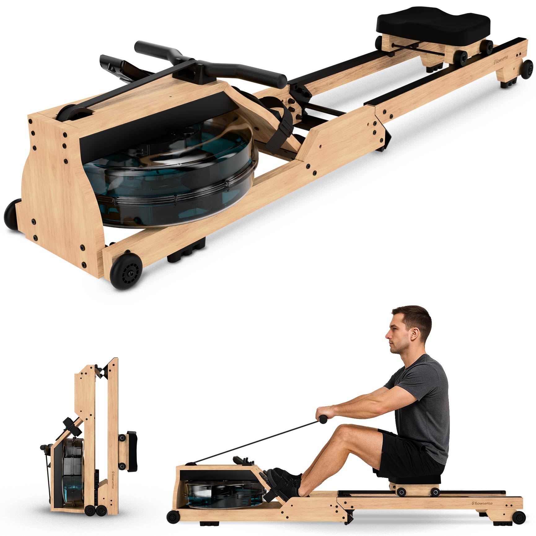 Rudergerät - RowForge - Holz mit Wasserwiderstand