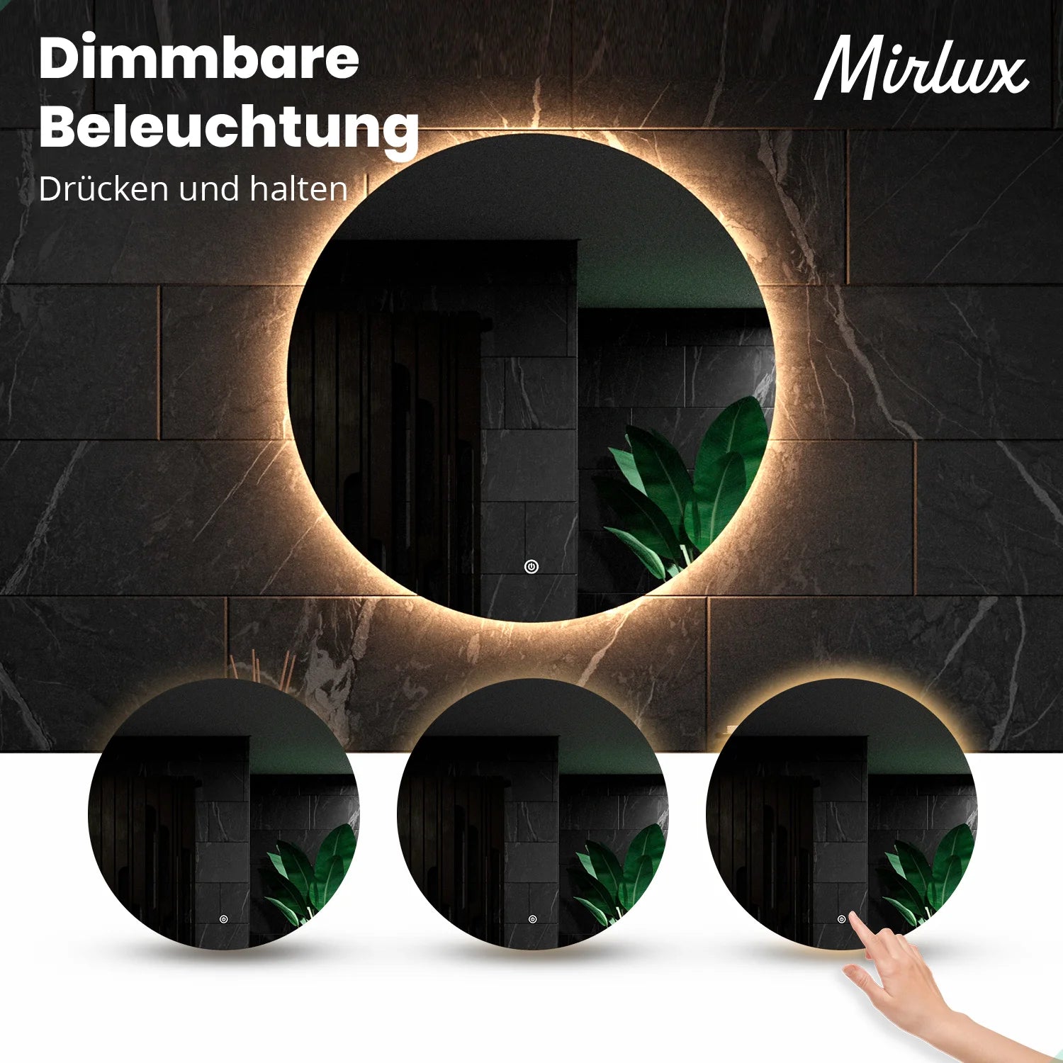 Badezimmerspiegel - Rund - 100cm – Rahmenlos