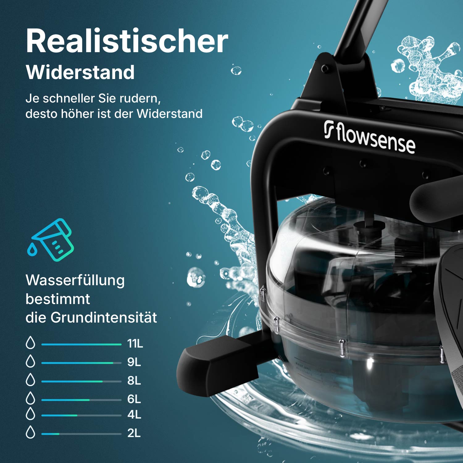 Rudergerät - Elvora Wave - Dynamischer Wasserwiderstand