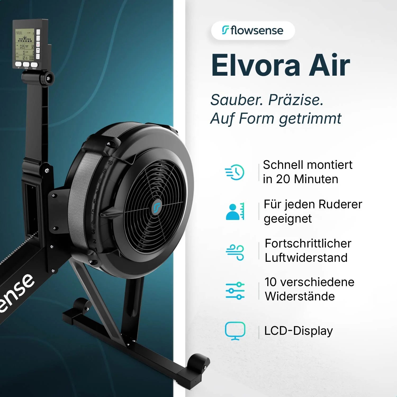 Rudergerät – Elvora Air – Luftwiderstand