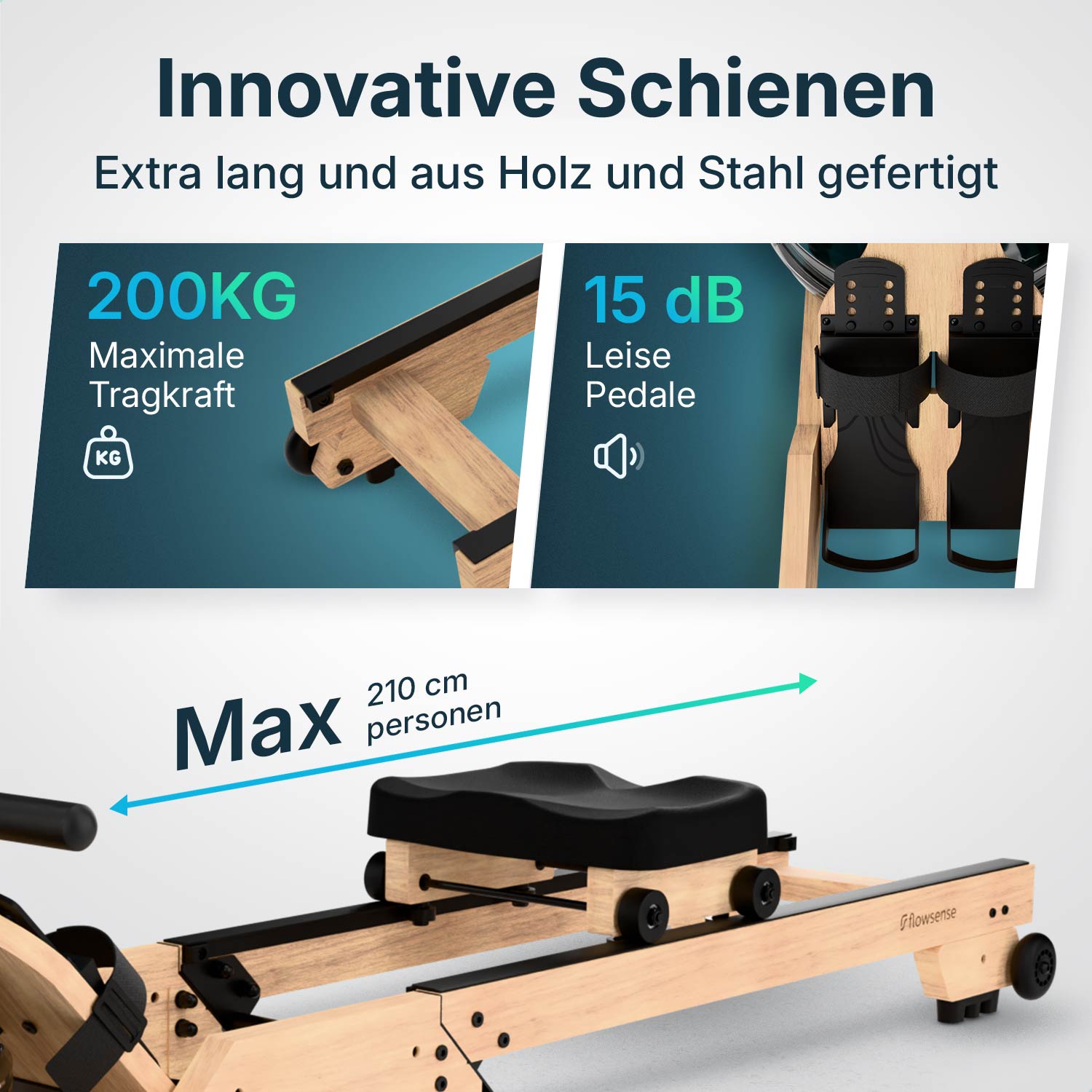 Rudergerät - RowForge - Holz mit Wasserwiderstand