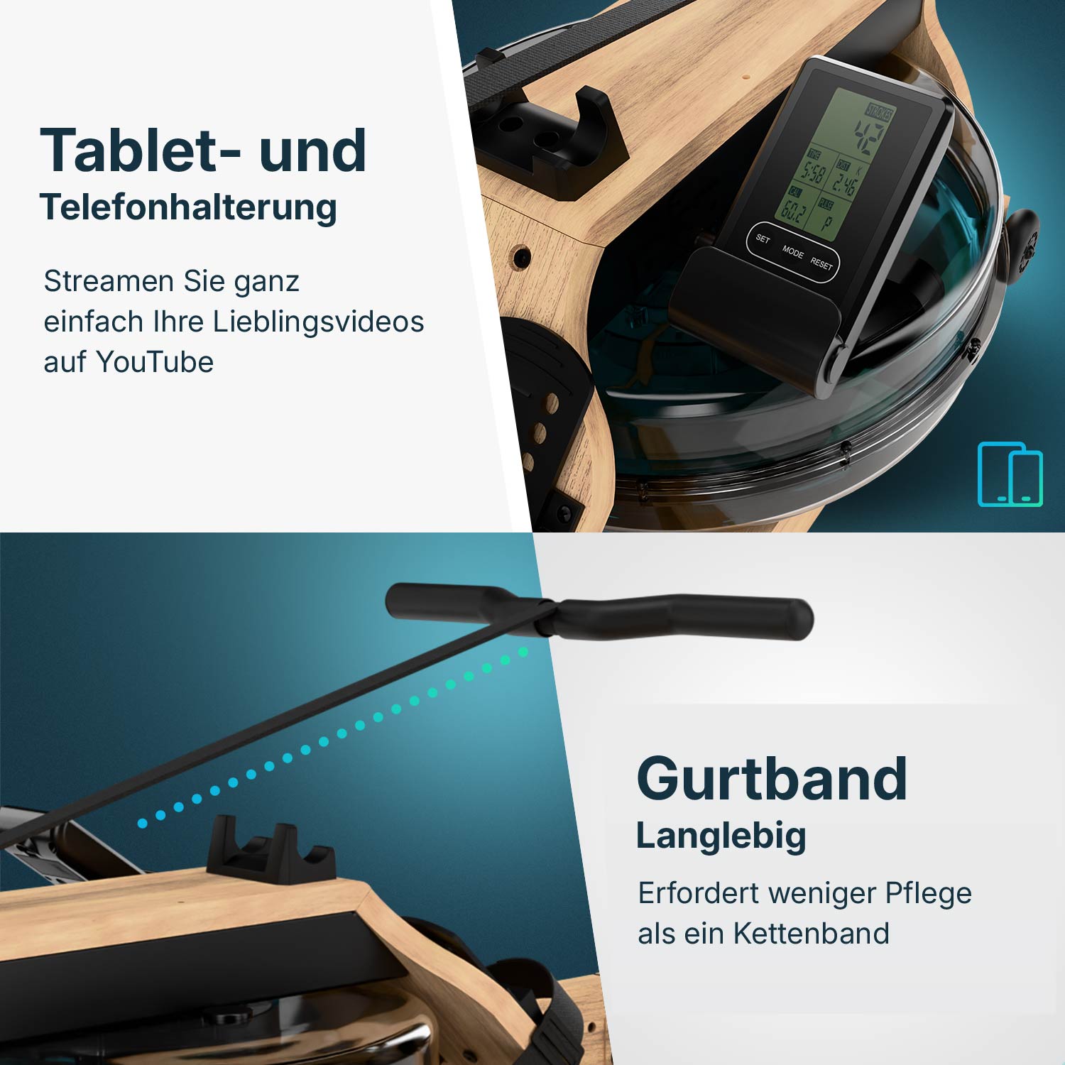 Rudergerät - RowForge - Holz mit Wasserwiderstand