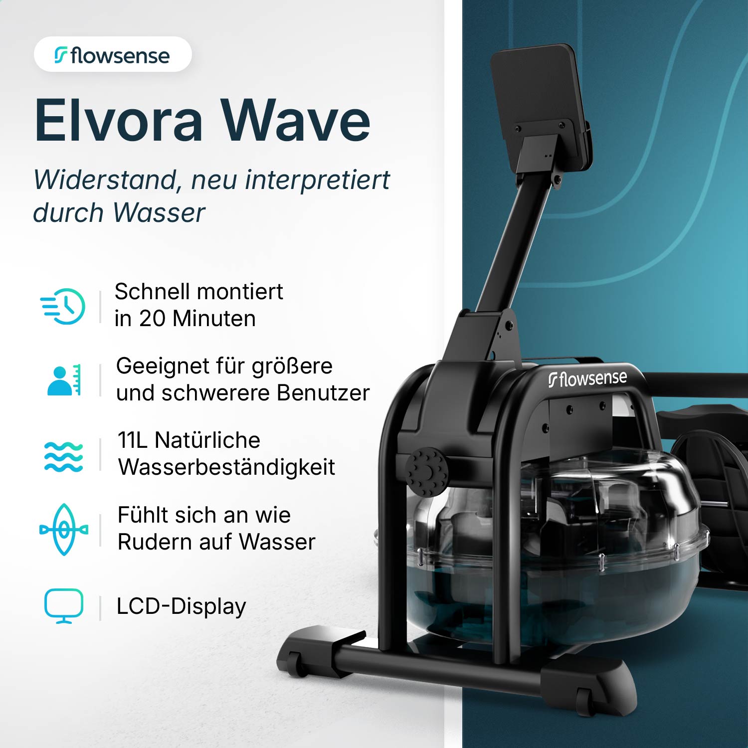 Rudergerät - Elvora Wave - Dynamischer Wasserwiderstand