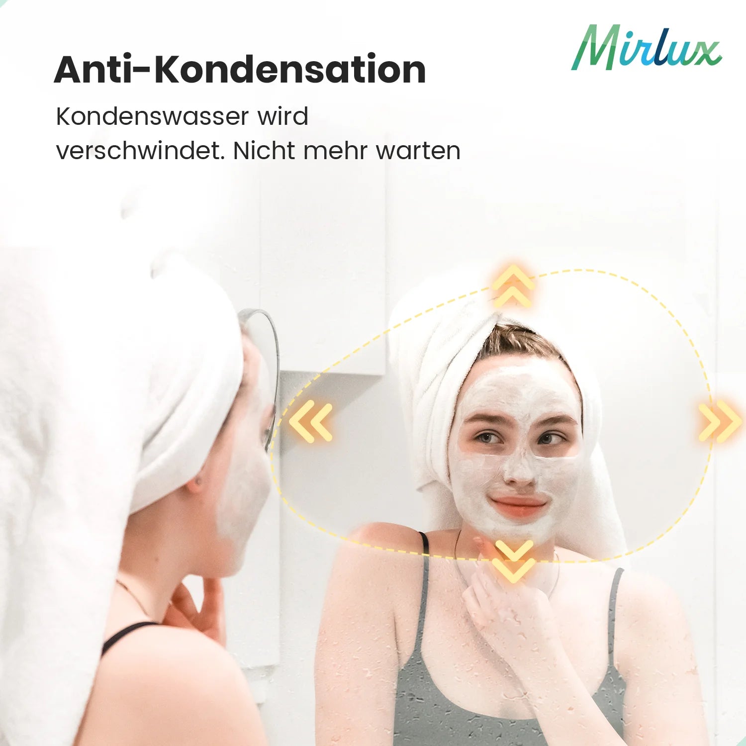 Badezimmerspiegel - 120x75 cm Asymmetrisch - Rahmenlos - Vorbestellen