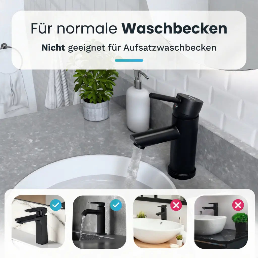 Waschtischarmatur – WC – Schwarz [ZOE]