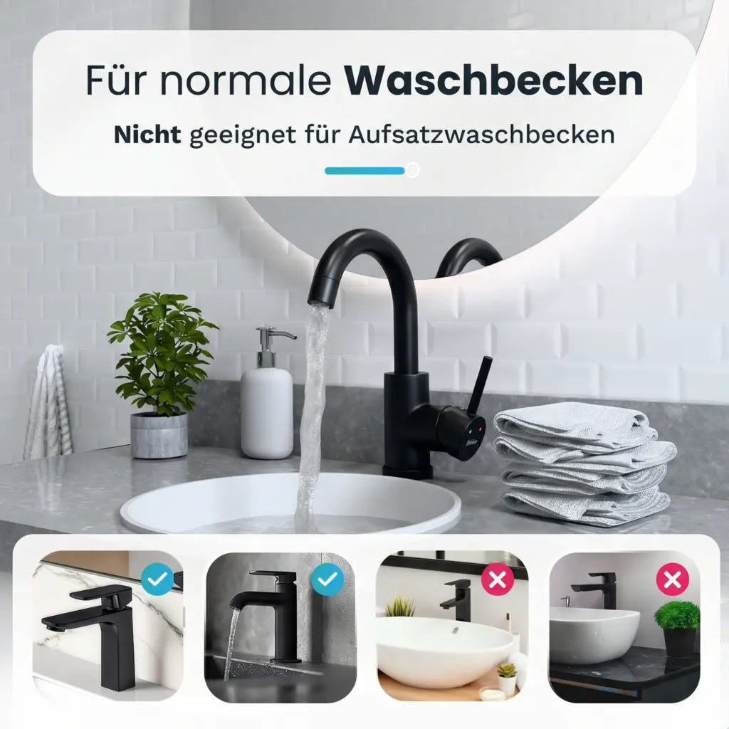 Waschtischarmatur – WC – Schwarz [THALIA]