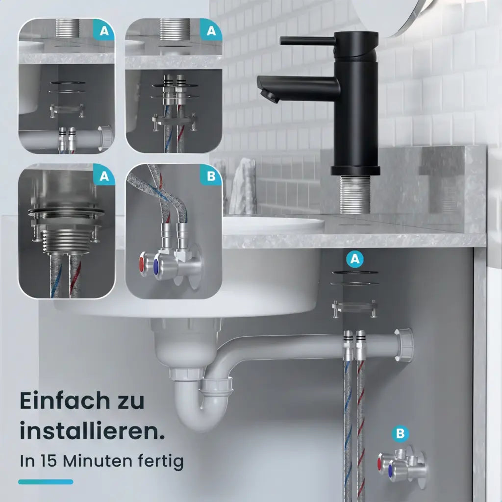 Waschtischarmatur – WC – Schwarz [ZOE]