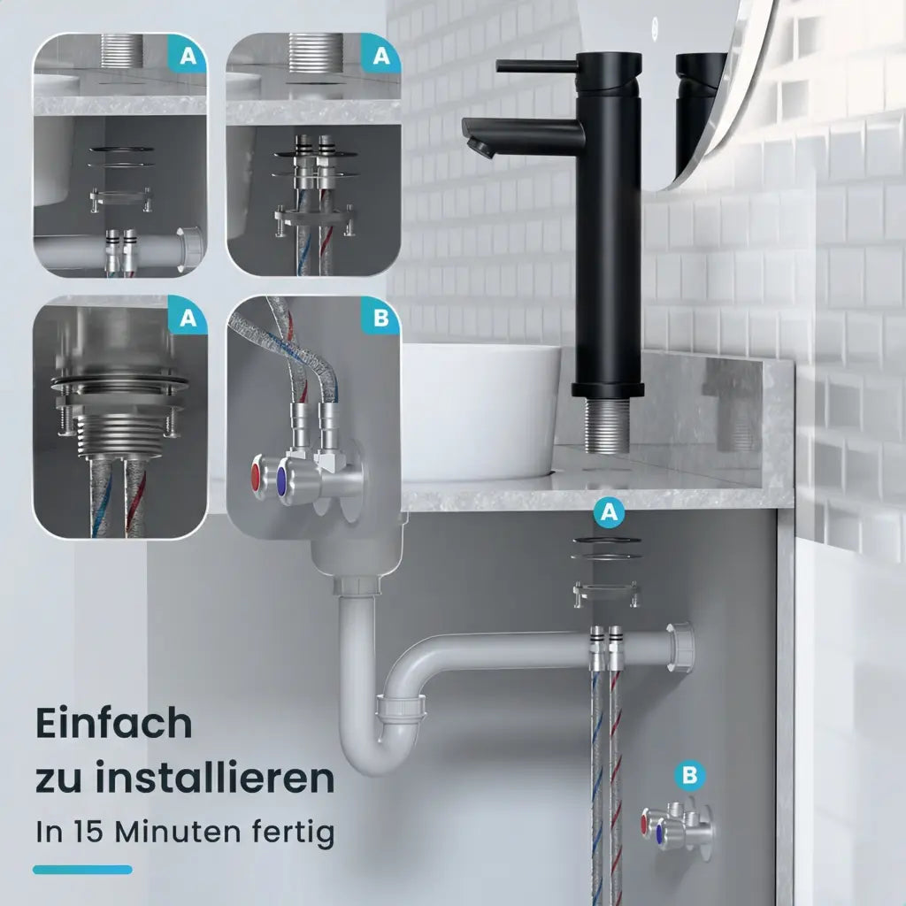 Waschtischarmatur – WC – Schwarz [EIRENE]