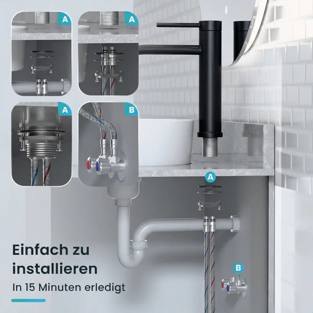 Waschtischarmatur – WC – Schwarz [ARIADNE] - Vorbestellen