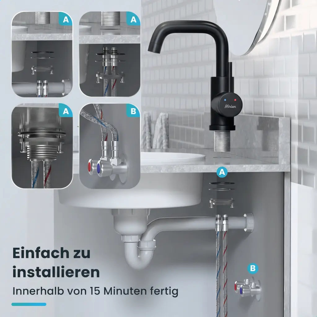 Waschtischarmatur – WC – Schwarz [KALLISTA]