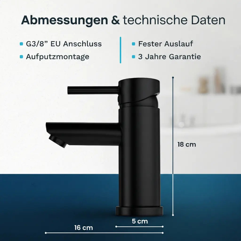 Waschtischarmatur – WC – Schwarz [ZOE]