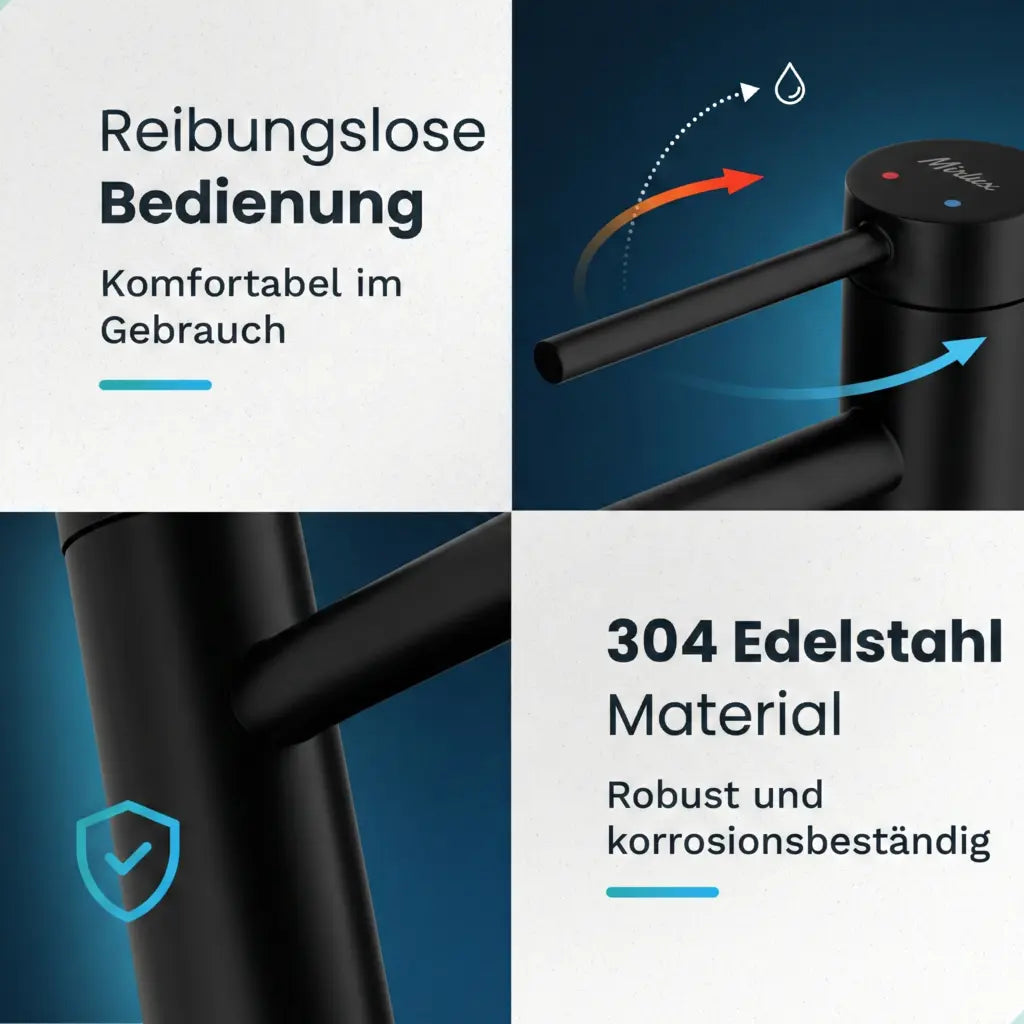 Waschtischarmatur – WC – Schwarz [ARIADNE] - Vorbestellen
