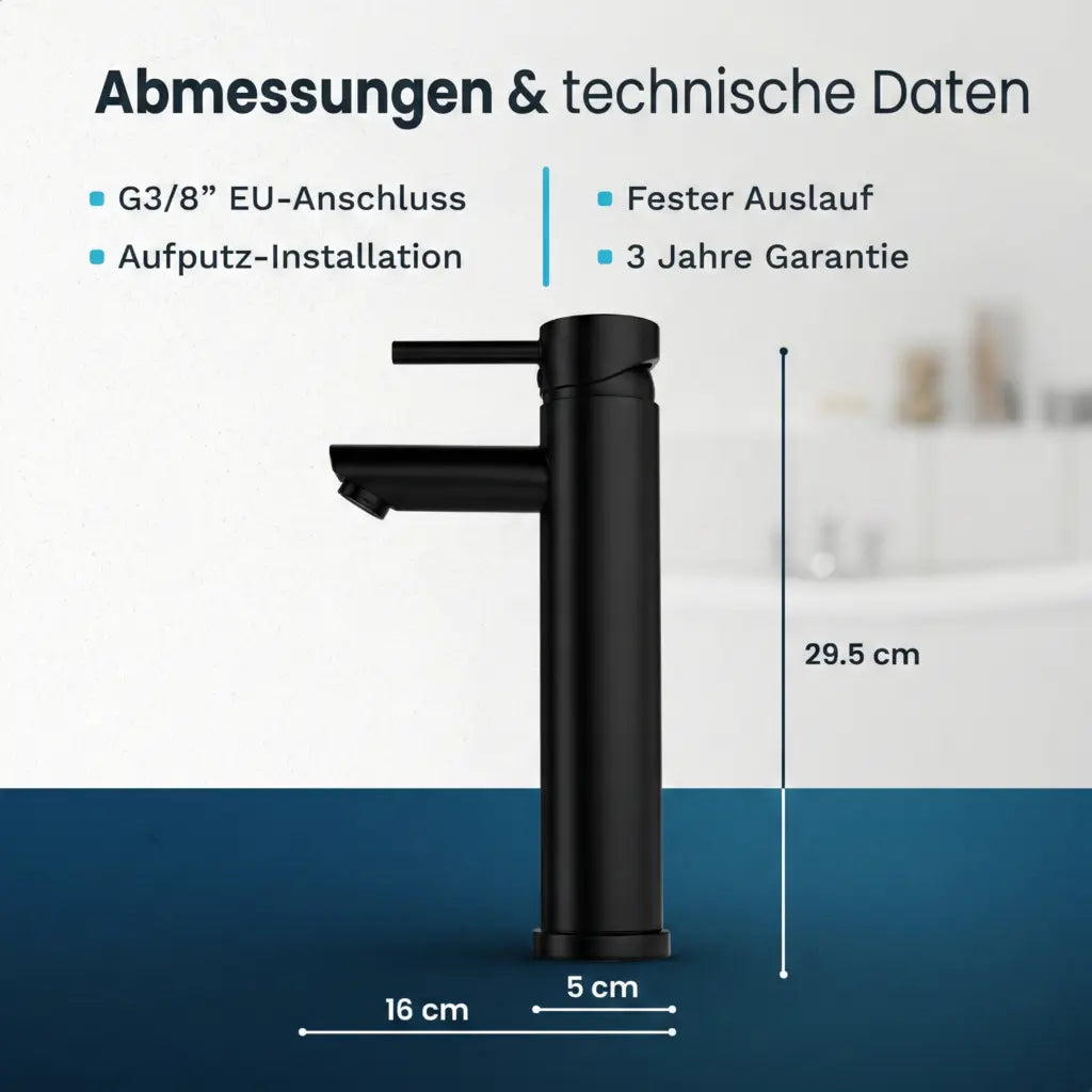 Waschtischarmatur – WC – Schwarz [EIRENE]
