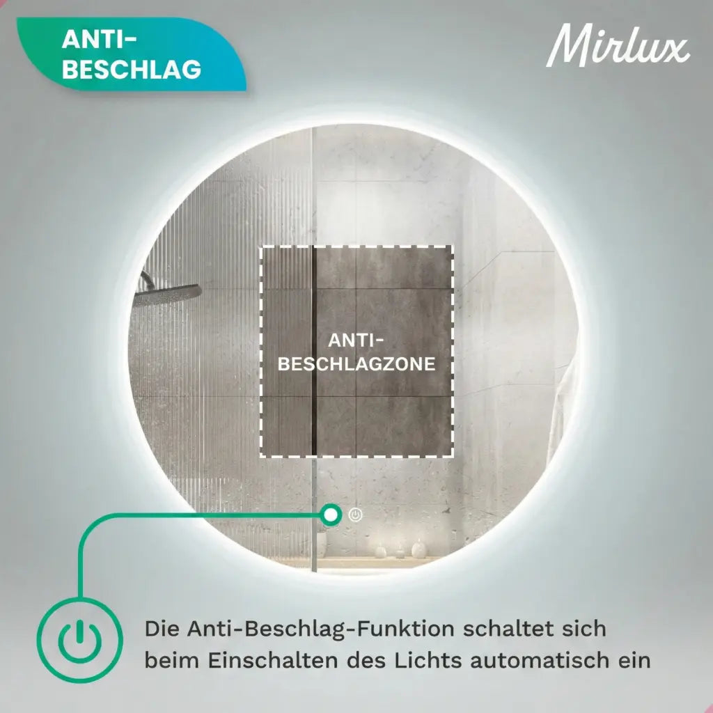 Badezimmerspiegel - Rund - 100cm – Rahmenlos - Vorbestellen