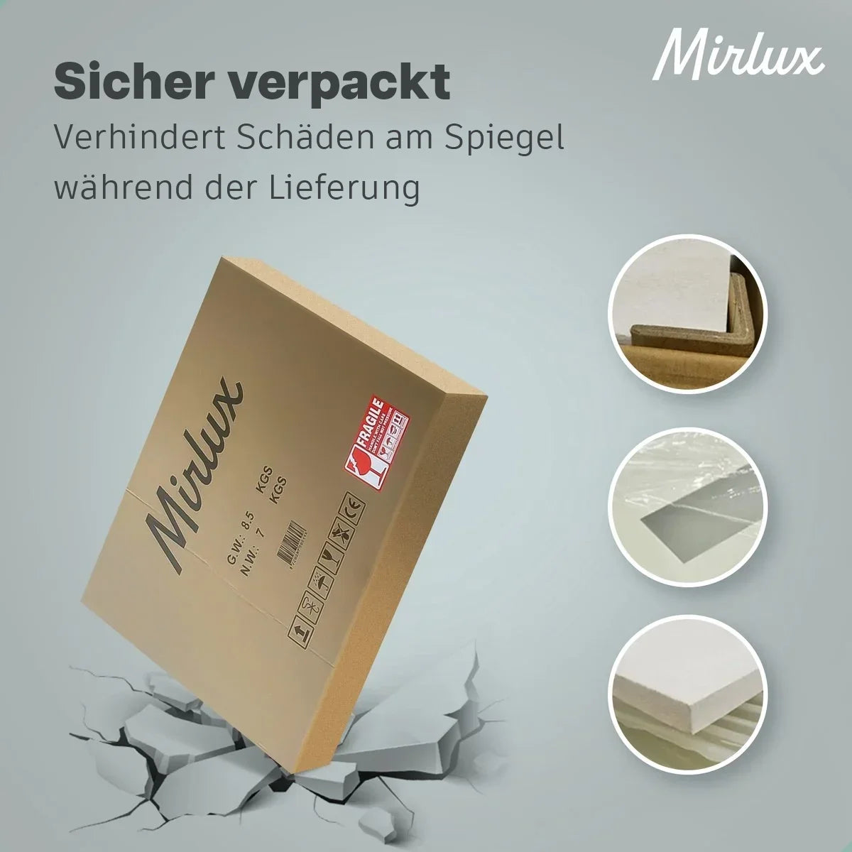 Badezimmerspiegel - Rund - 100cm - Schwarzer Rahmen