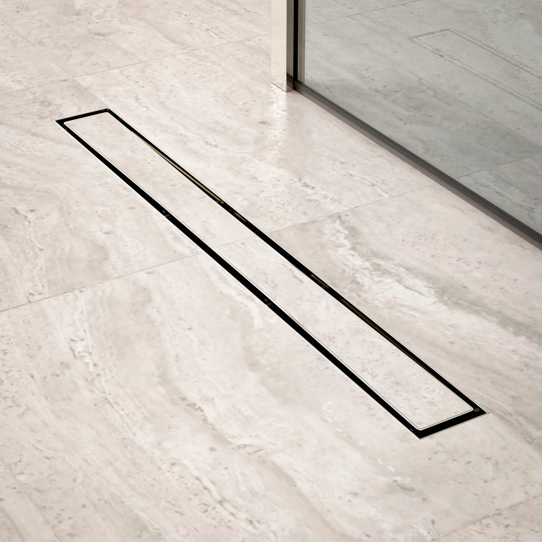 Duschrinne – 70 cm – Fliesenrost – Edelstahl – mit Flansch