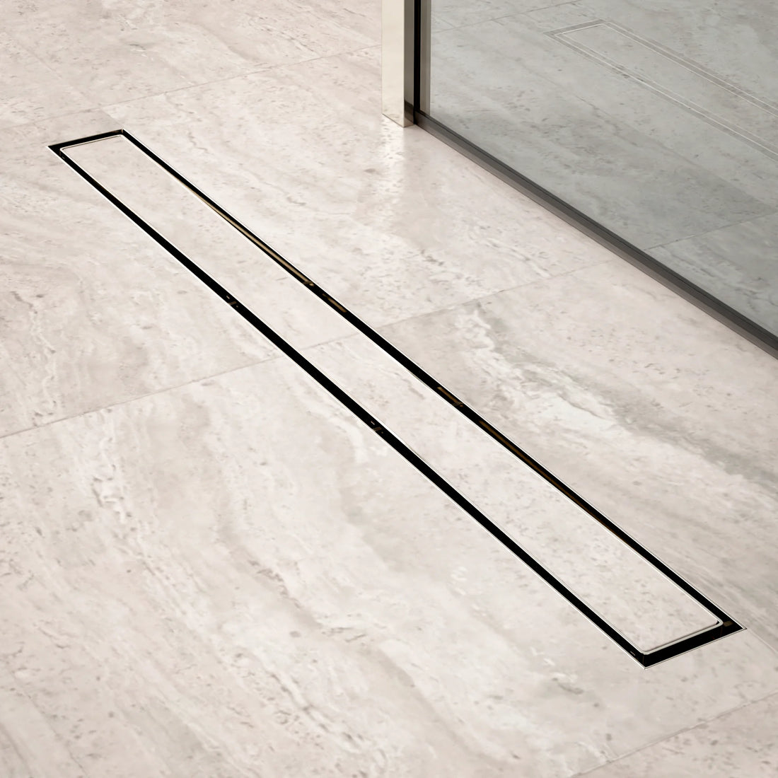 Duschrinne – 80 cm – Fliesenrost – Edelstahl – mit Flansch - Vorbestellen