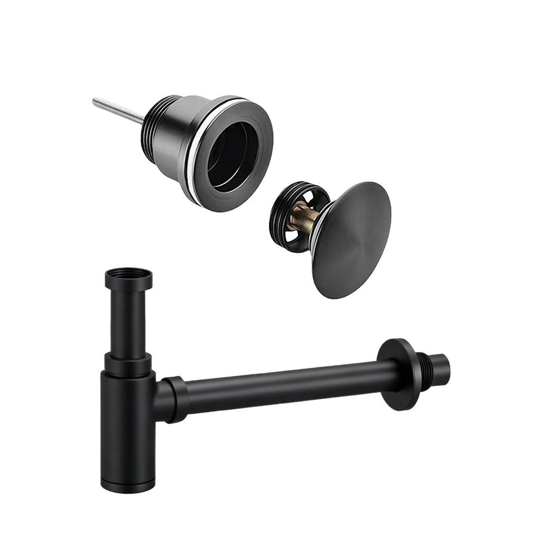 Ablaufset Matt Schwarz – Clickwaste Ablaufventil  – Siphon