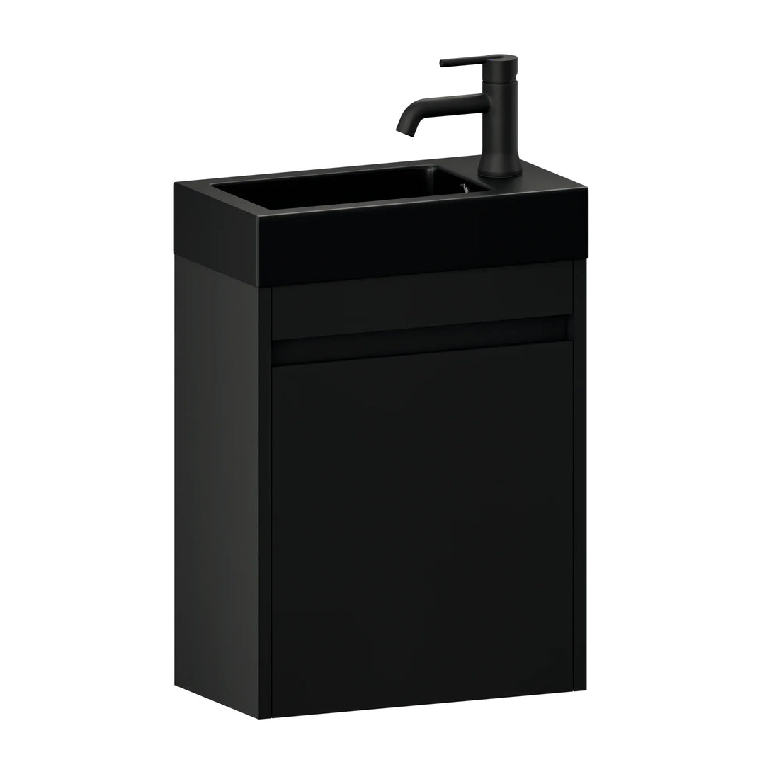 Gäste-WC-Möbel Elen – 40 cm – MattSchwarz - Schwarzes Waschbecken
