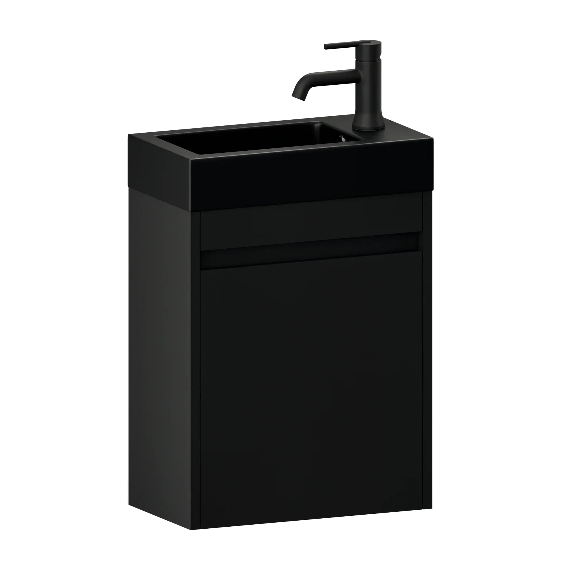 Gäste-WC-Möbel Elen – 40 cm – MattSchwarz - Schwarzes Waschbecken