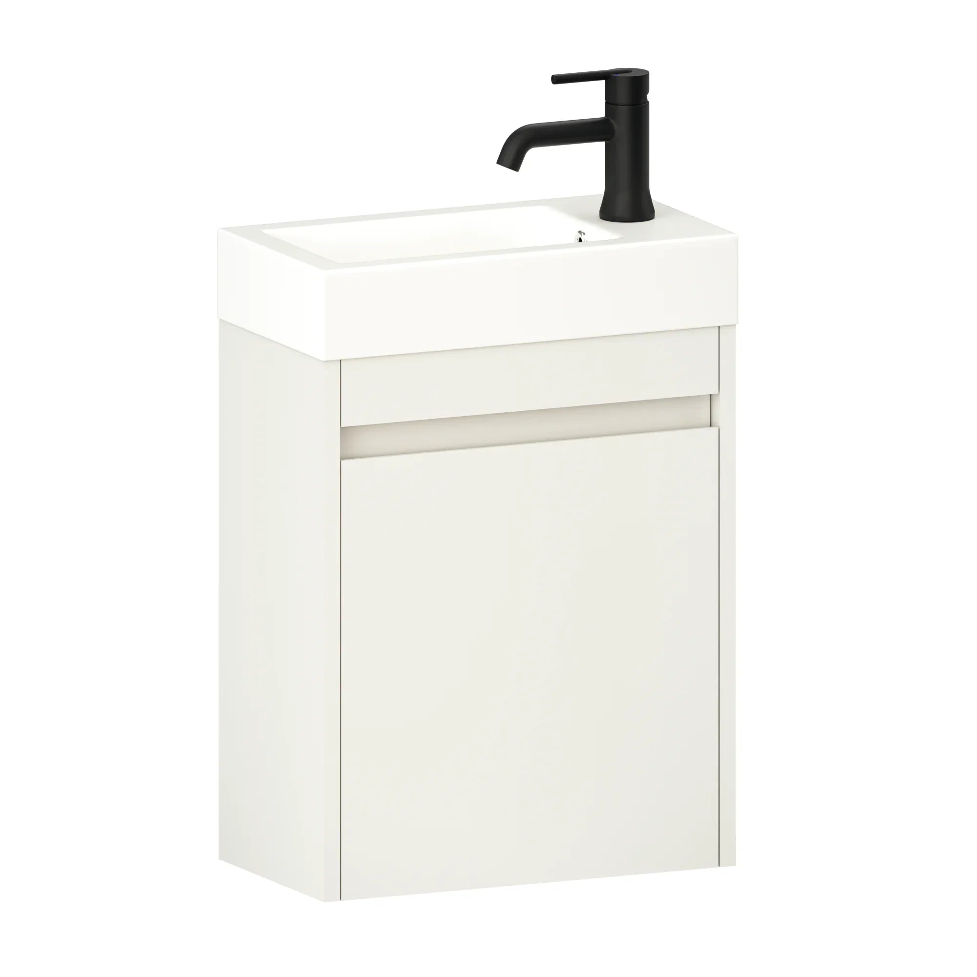 Gäste-WC-Möbel Vivo – 40 cm – Weiß - Weißes Waschbecken