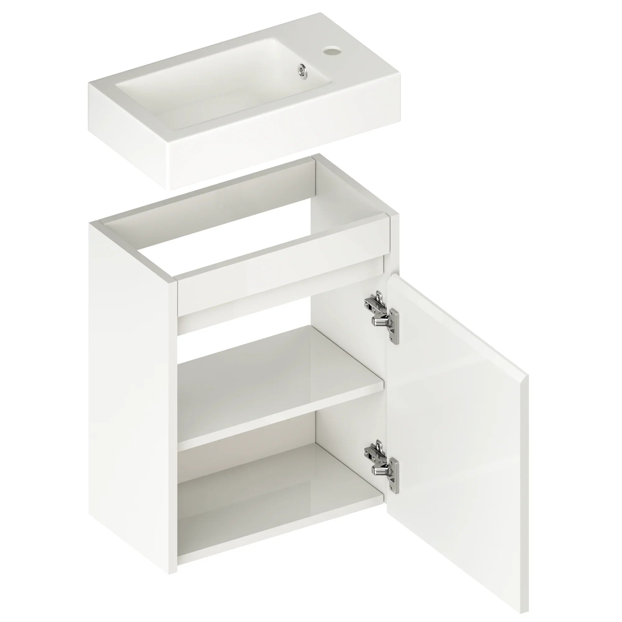 Gäste-WC-Möbel Vivo – 40 cm – Weiß - Weißes Waschbecken