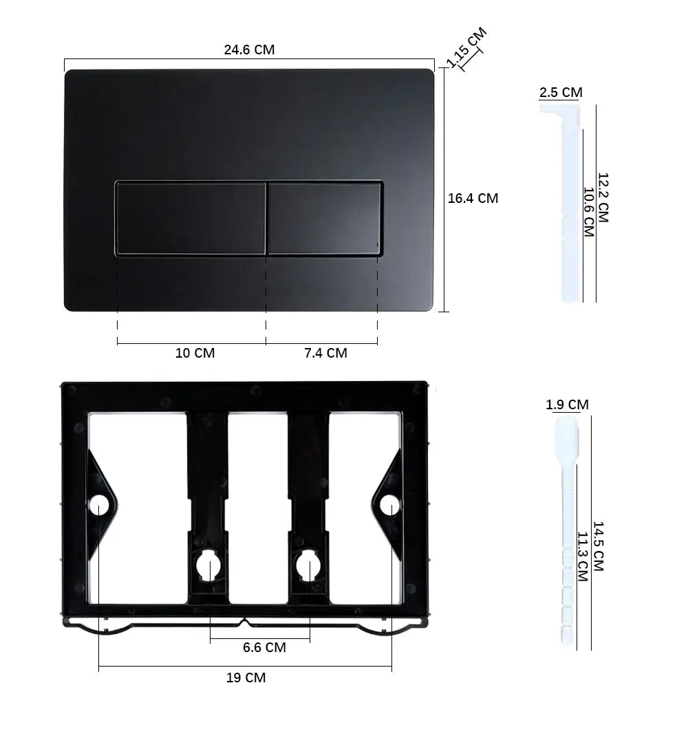 Mirlux Bedienungsplatte - Matt Weiß- ABS Kunststoff DualFlush