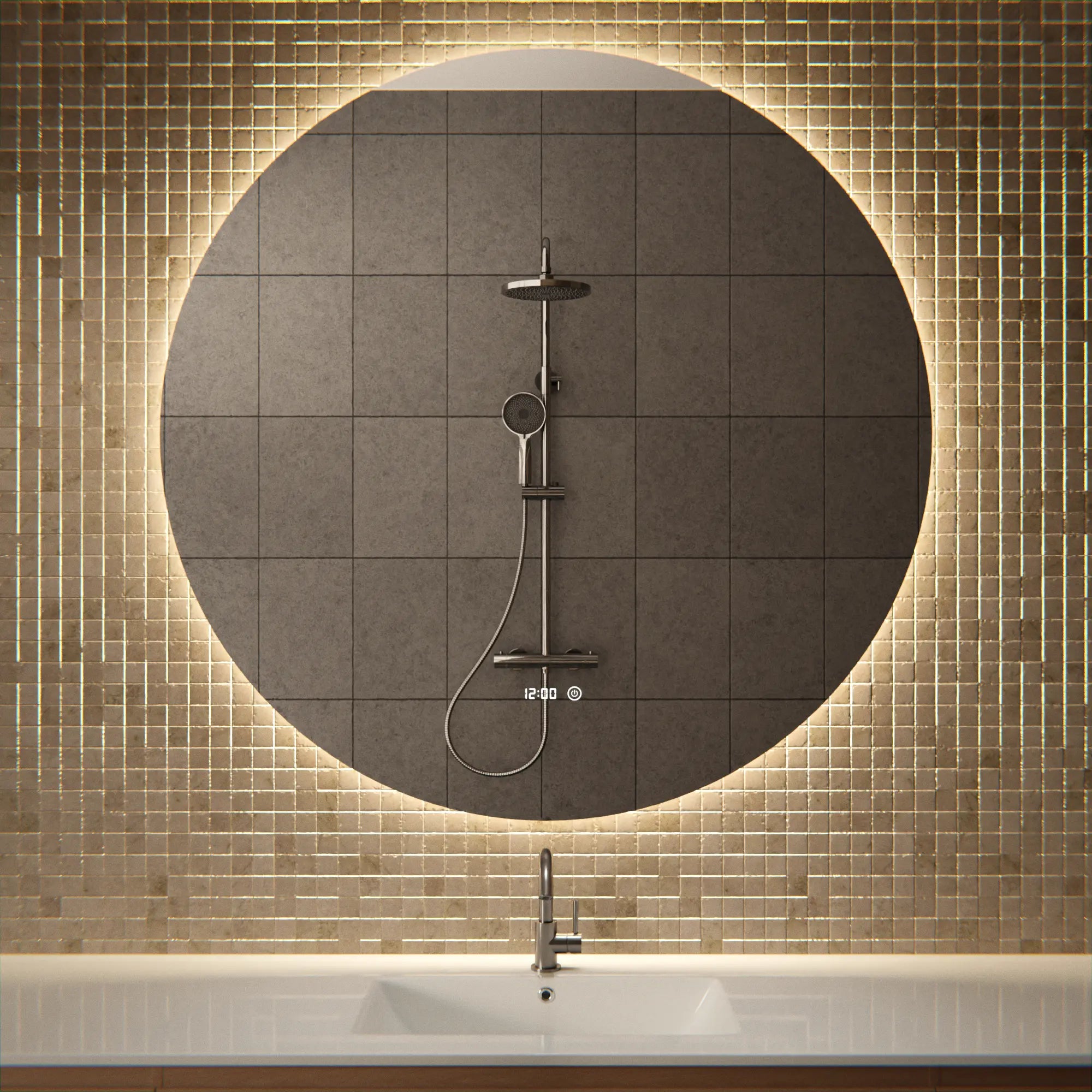Badezimmerspiegel - Rund - 120cm – Rahmenlos