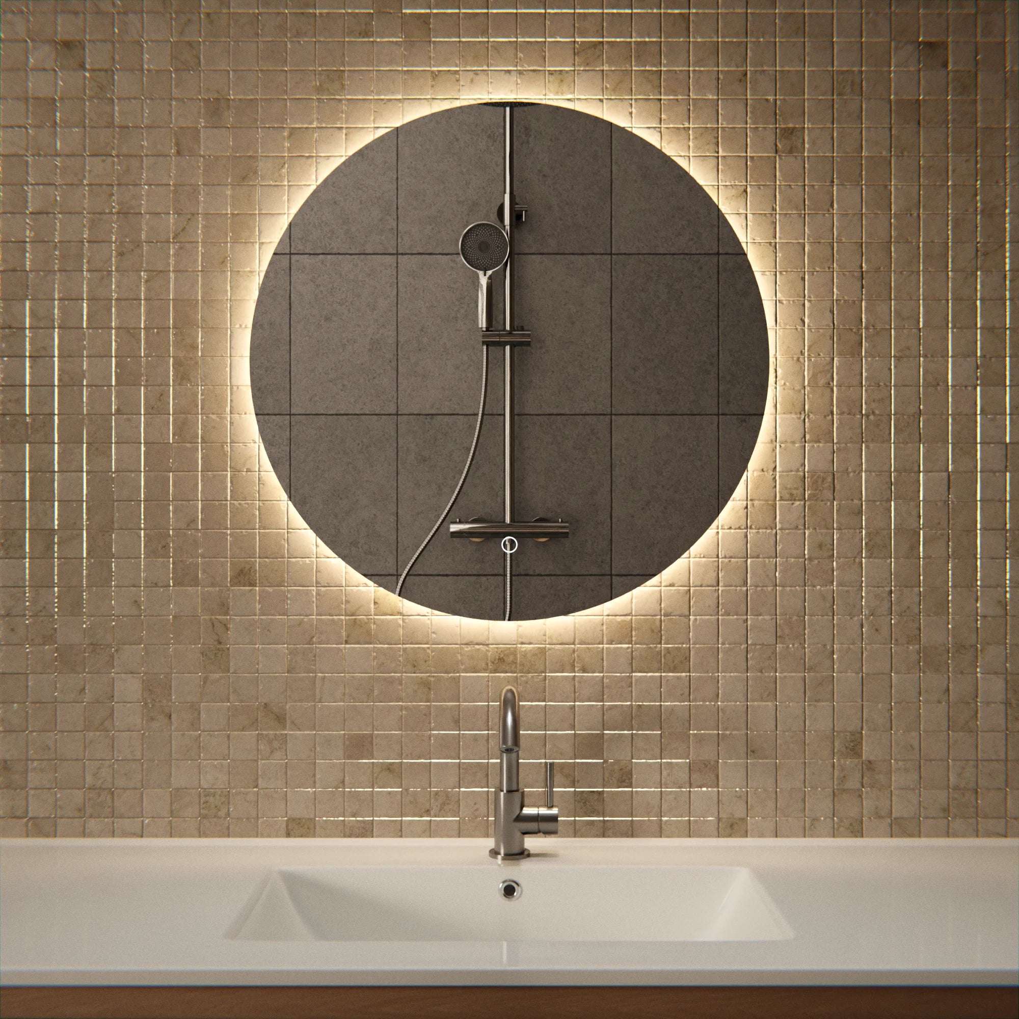 Badezimmerspiegel - Rund - 60cm - Rahmenlos
