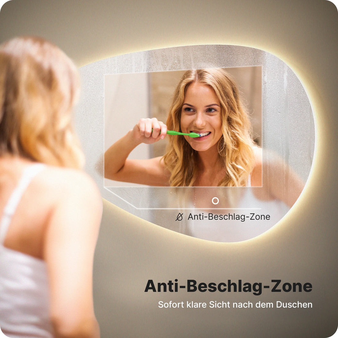 Badezimmerspiegel - 120x75 cm Asymmetrisch - Rahmenlos