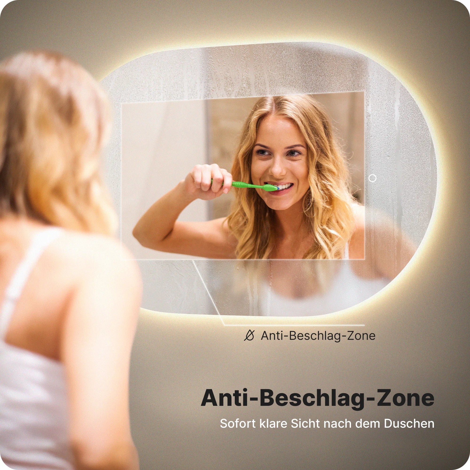 Badezimmerspiegel - Oval - 90x60cm - Rahmenlos - Vorbestellen