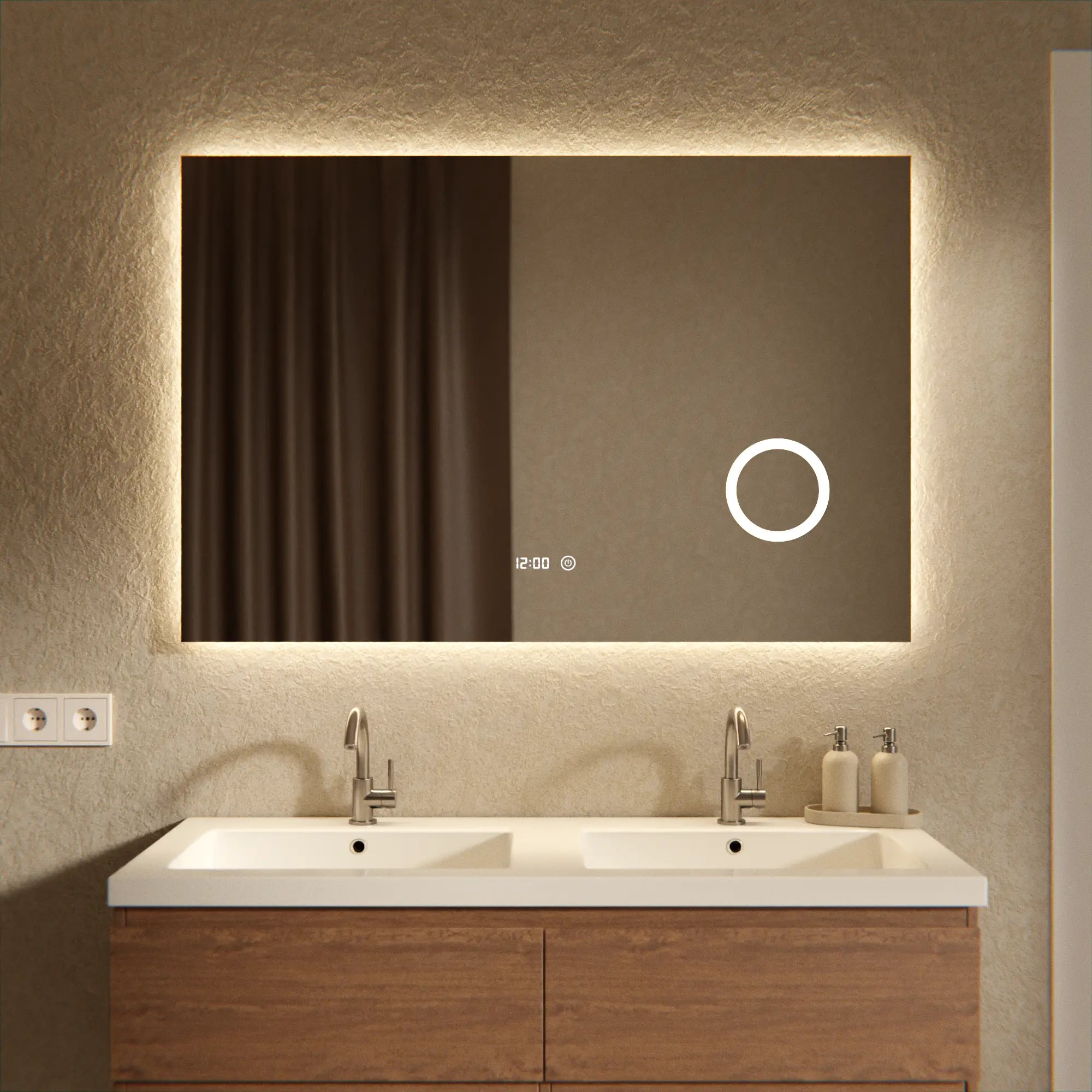 Badezimmerspiegel - 120x80cm - Rahmenlos - Rechteck