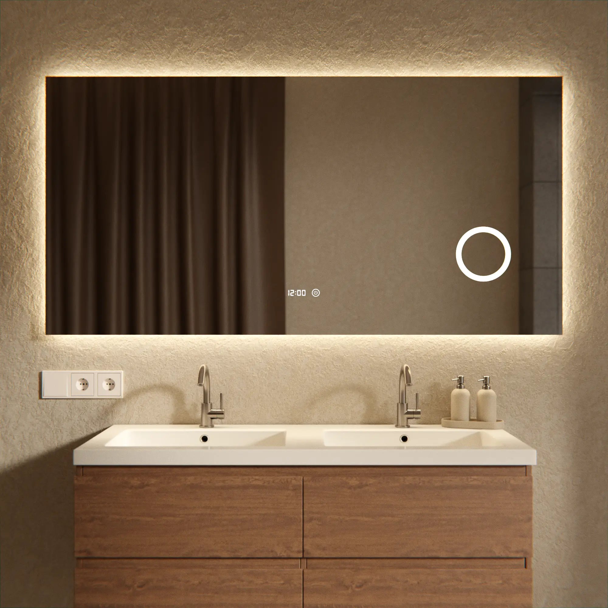 Badezimmerspiegel - 160x80cm - Rahmenlos - Rechteck